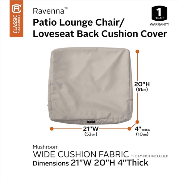 Ravenna Water-Resistant Outdoor Back Cushion Cover - Picture 2 of 15